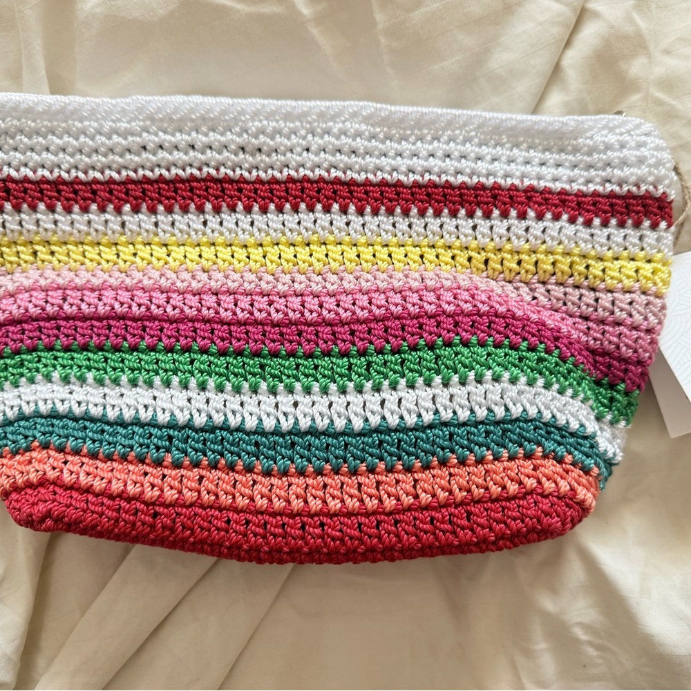 Multicolor Striped Crochet Bag